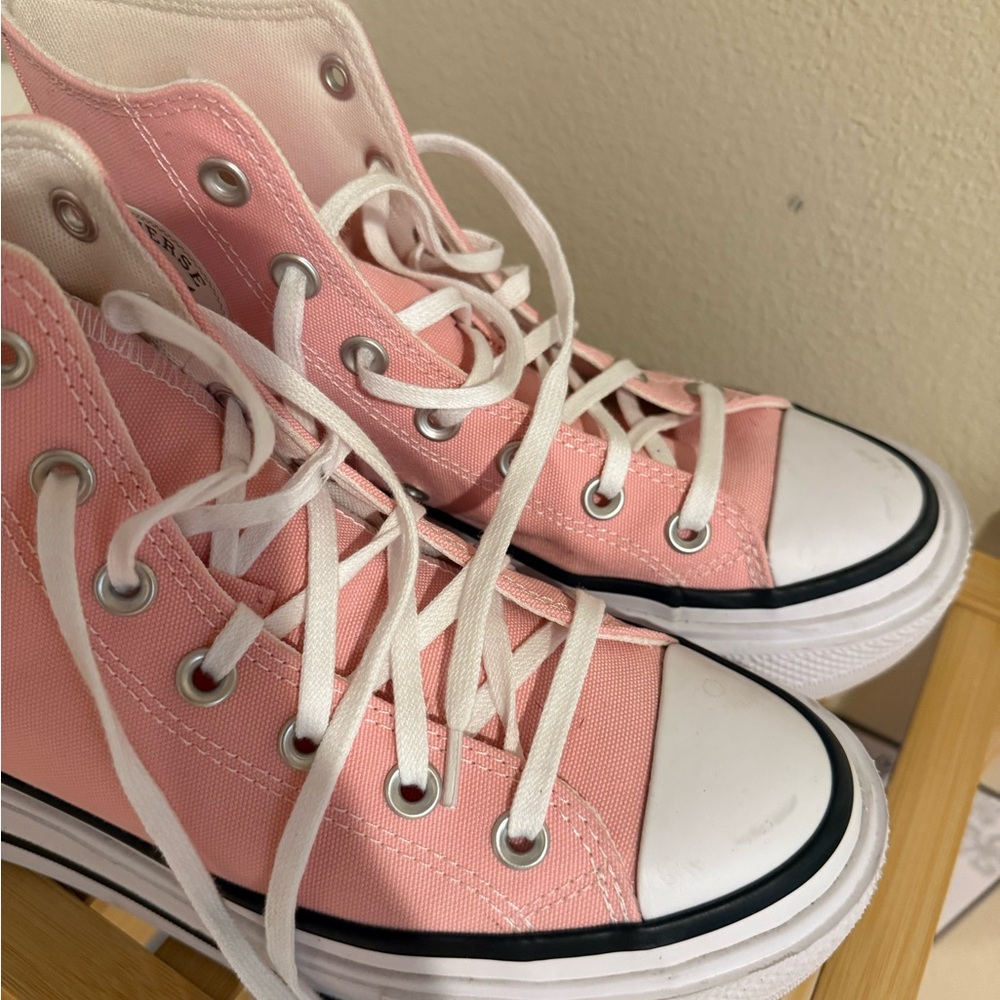 Converse Pink High-Top Platform Sneakers - Picture 10 of 10